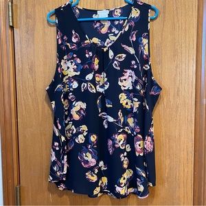 Van Heusen Floral Sleeveless Tank Top, Floral Tank Blouse, XXL Tank Top